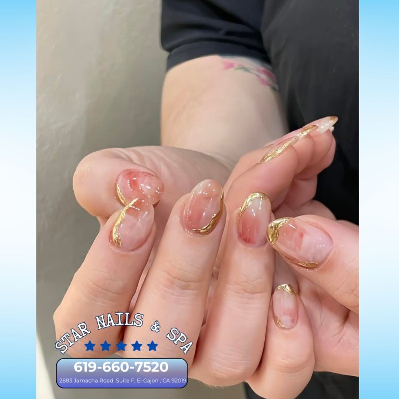 Acrylic nail extensions applied at nail salon 92019